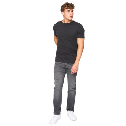 Grey - Side - Bewley & Ritch Mens Newbury Straight Washed Jeans