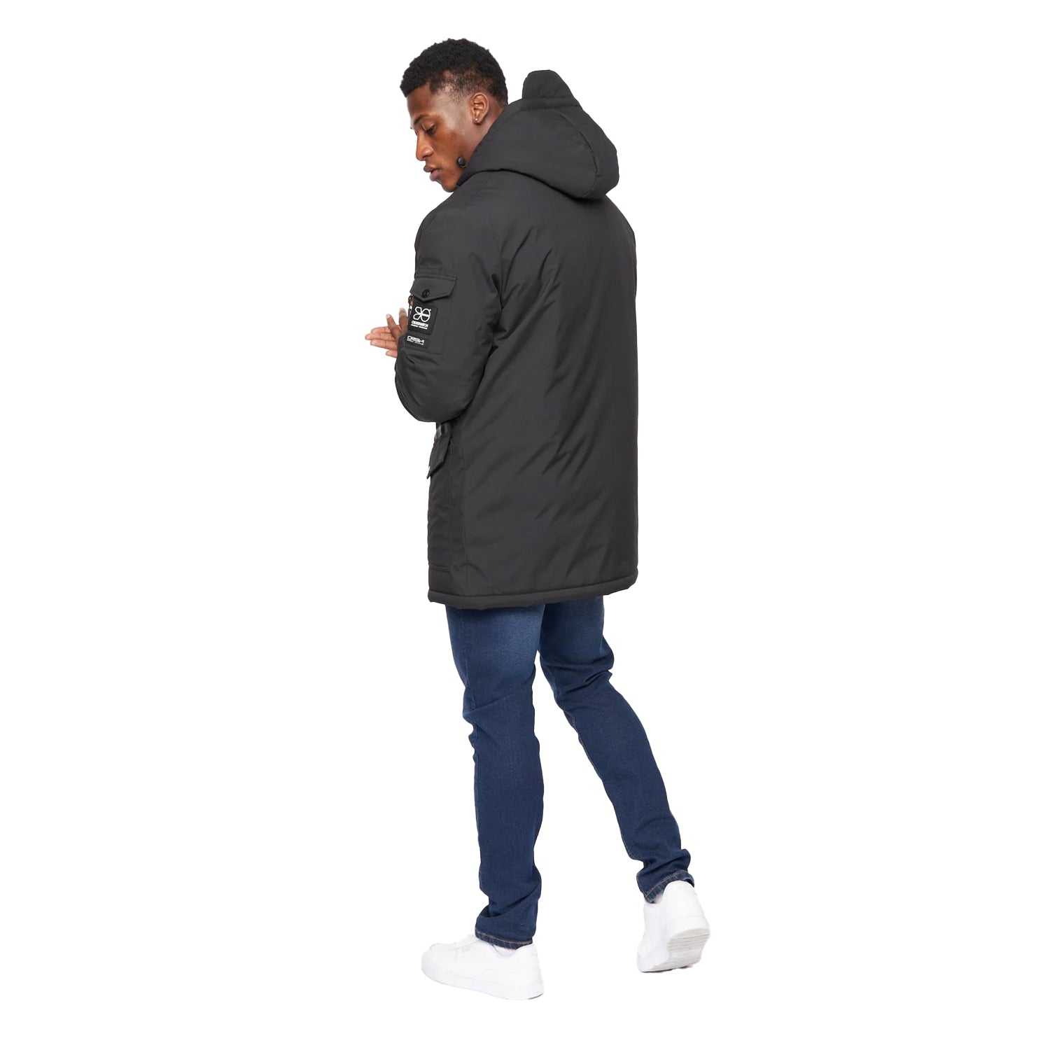 Black - Back - Crosshatch Mens Legender Parka
