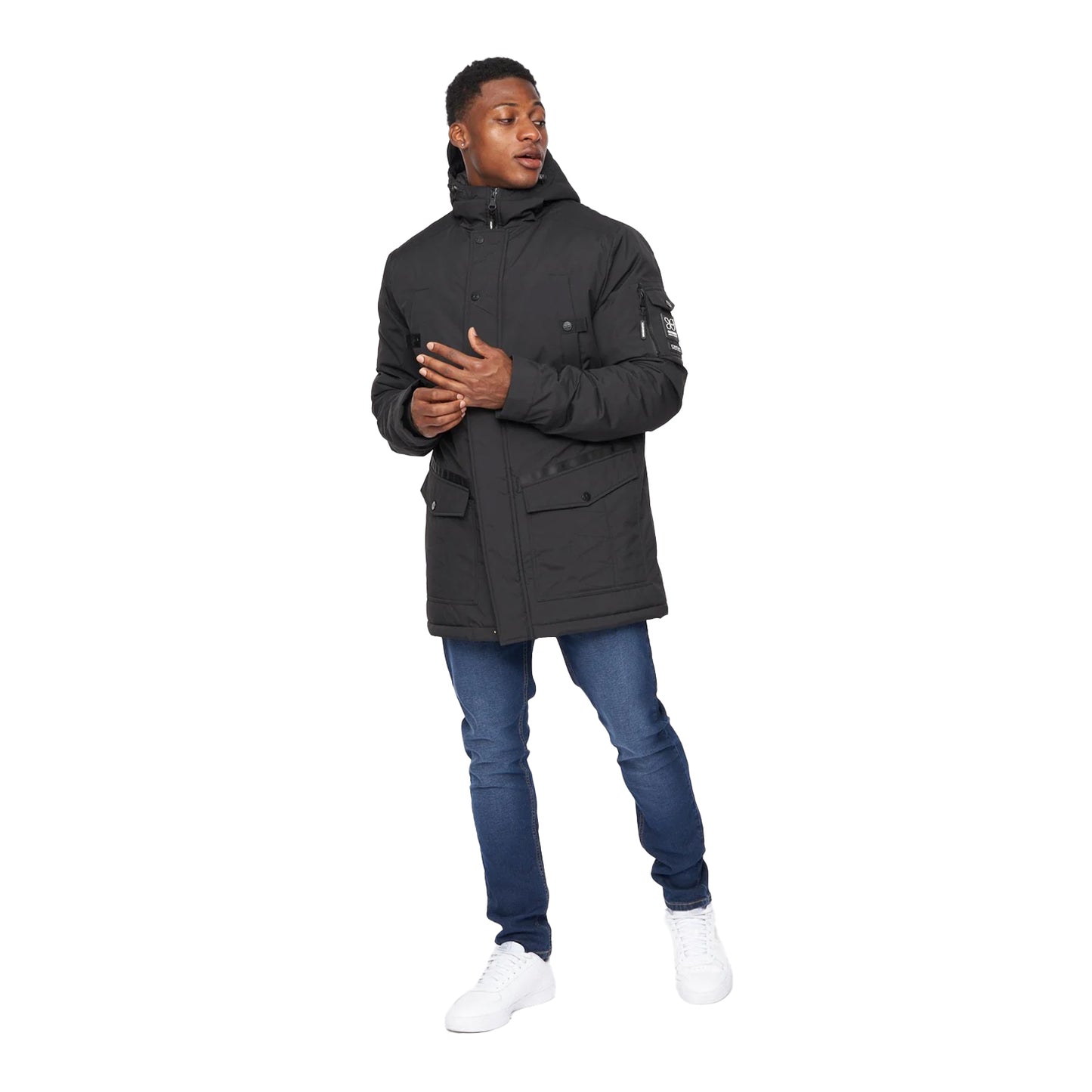 Black - Side - Crosshatch Mens Legender Parka
