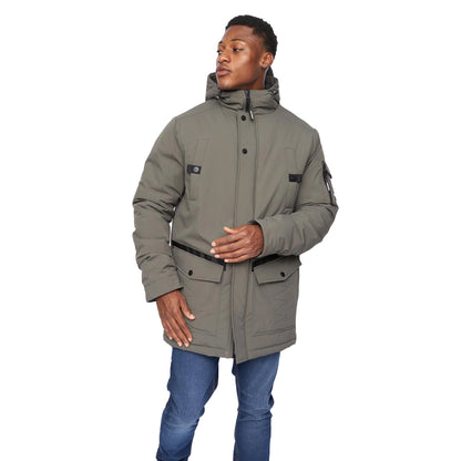 Olive - Front - Crosshatch Mens Legender Parka