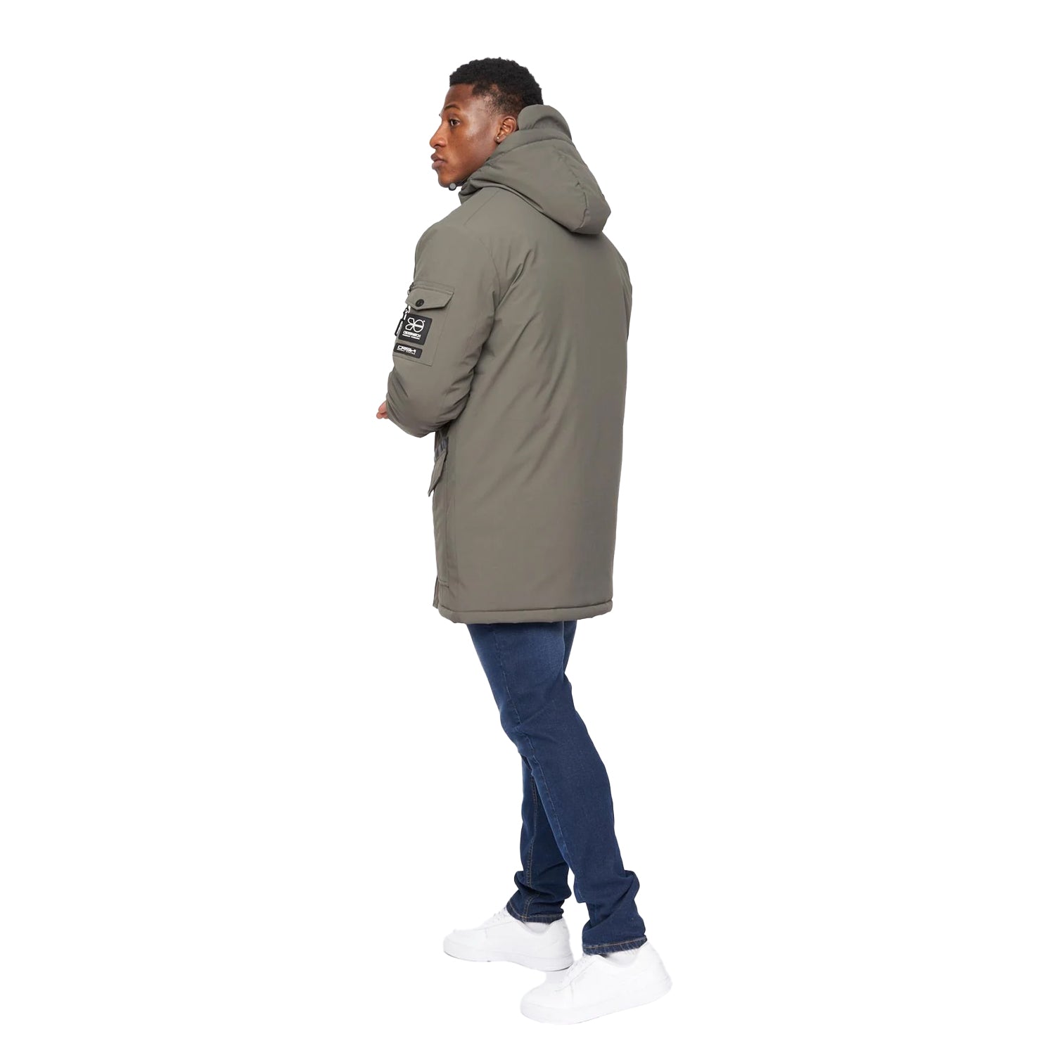 Olive - Back - Crosshatch Mens Legender Parka