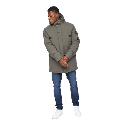 Olive - Side - Crosshatch Mens Legender Parka