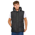 Black - Front - Crosshatch Mens Sandbox Hooded Gilet