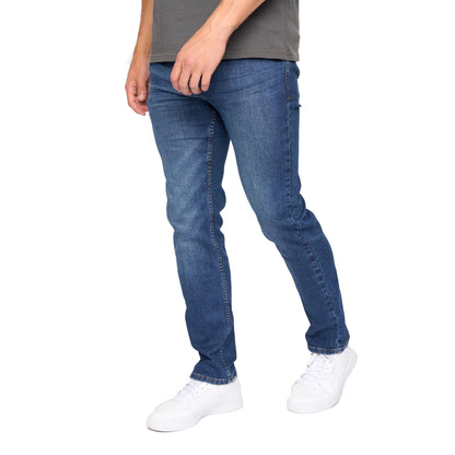 Dark Wash - Side - Bewley & Ritch Mens Abingdon Mid Wash Slim Jeans