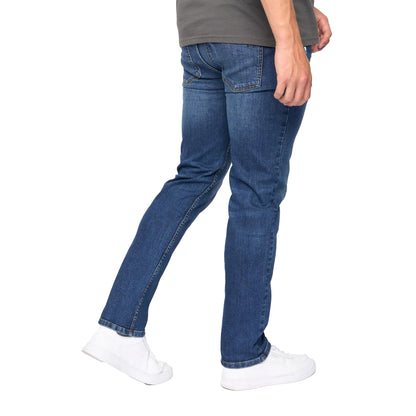 Dark Wash - Back - Bewley & Ritch Mens Abingdon Mid Wash Slim Jeans