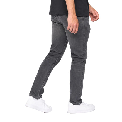Grey - Back - Bewley & Ritch Mens Abingdon Mid Wash Slim Jeans