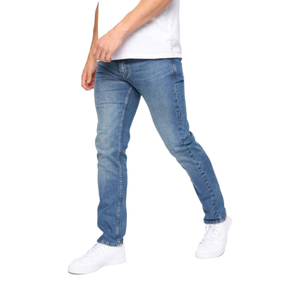 Mid Wash - Front - Bewley & Ritch Mens Abingdon Mid Wash Slim Jeans