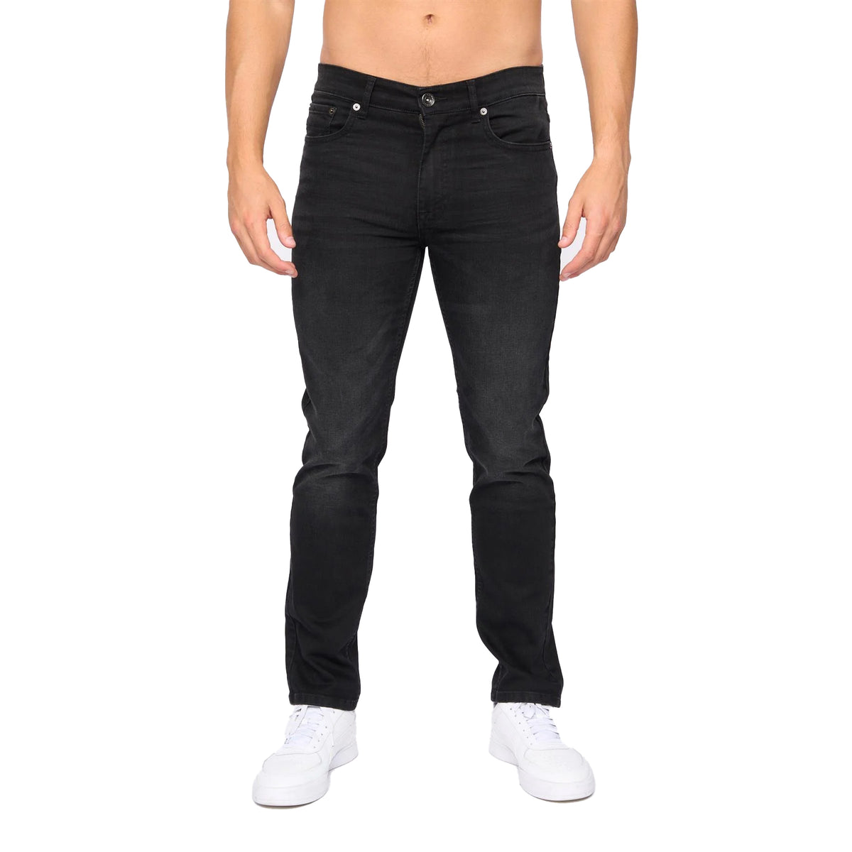 Black - Front - Bewley & Ritch Mens Abingdon Mid Wash Slim Jeans