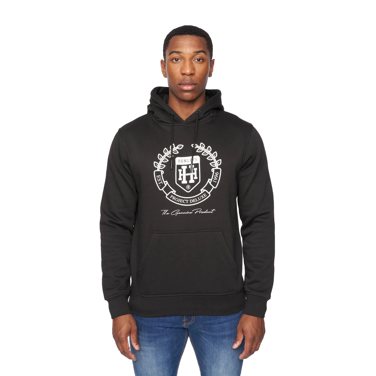 Black - Front - Henleys Mens Myer Hoodie