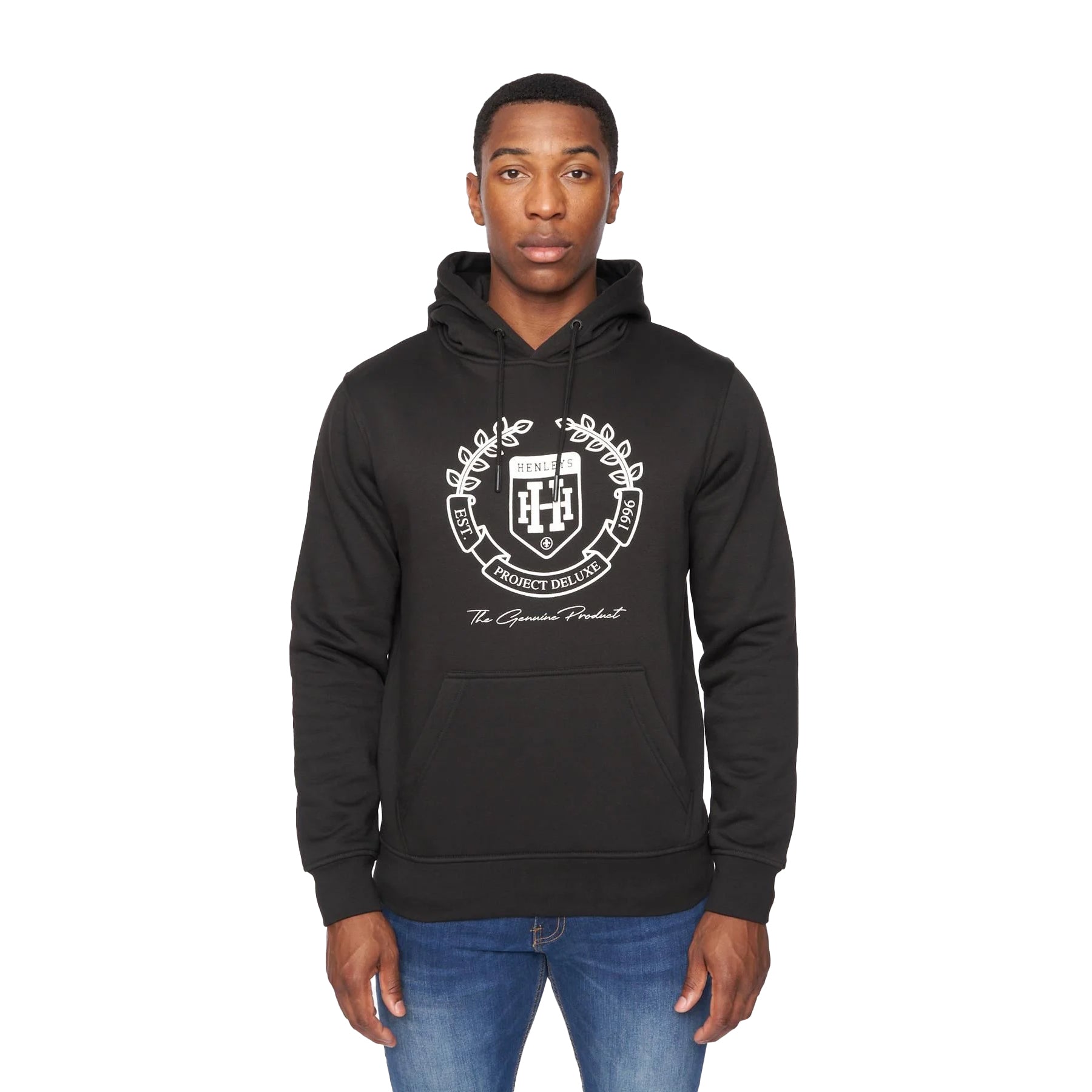 Black - Front - Henleys Mens Myer Hoodie