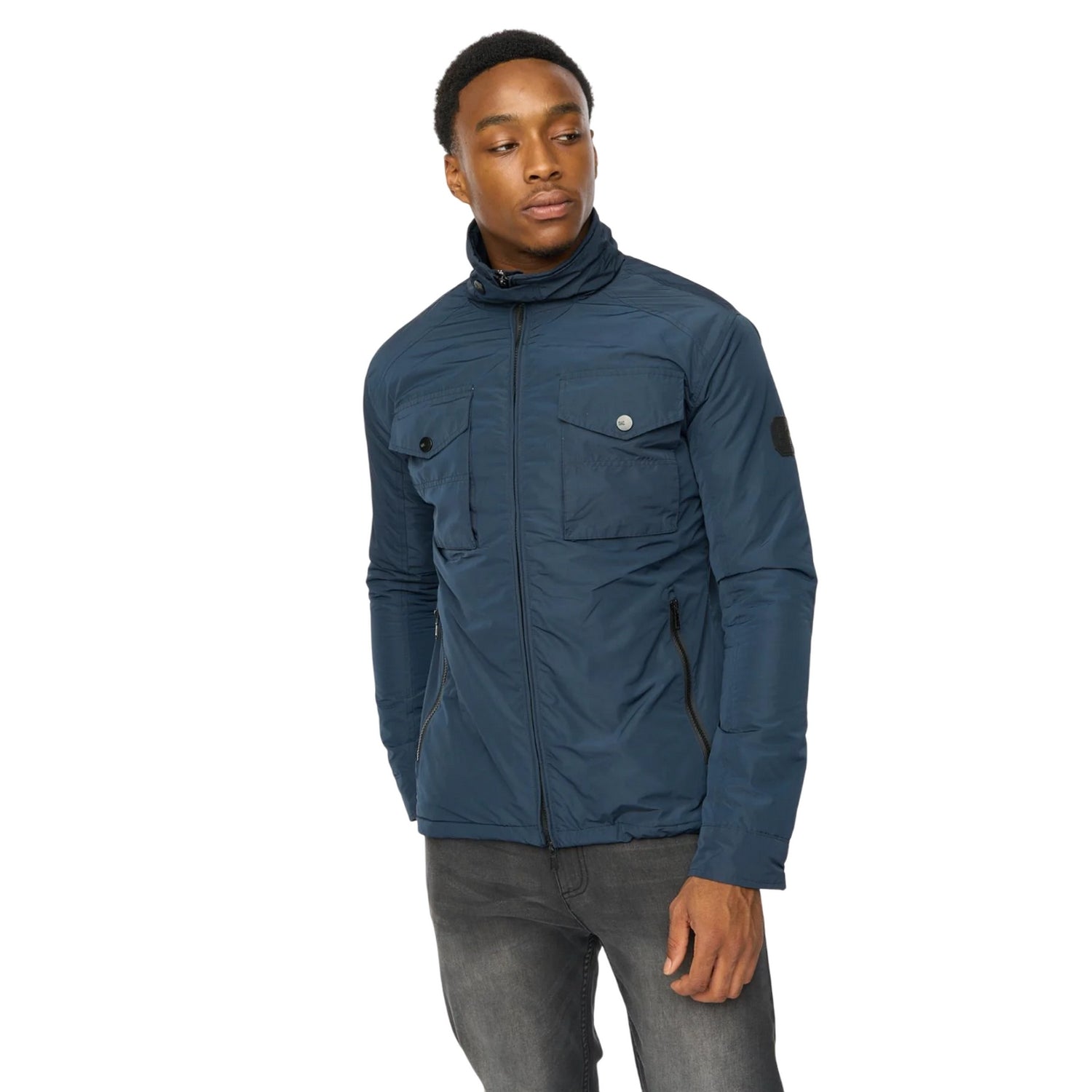 Navy - Back - Duck and Cover Mens Blensons Padded Jacket