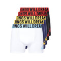 Multicoloured - Front - Kings Will Dream Mens Kingcore Boxer Shorts (Pack of 5)