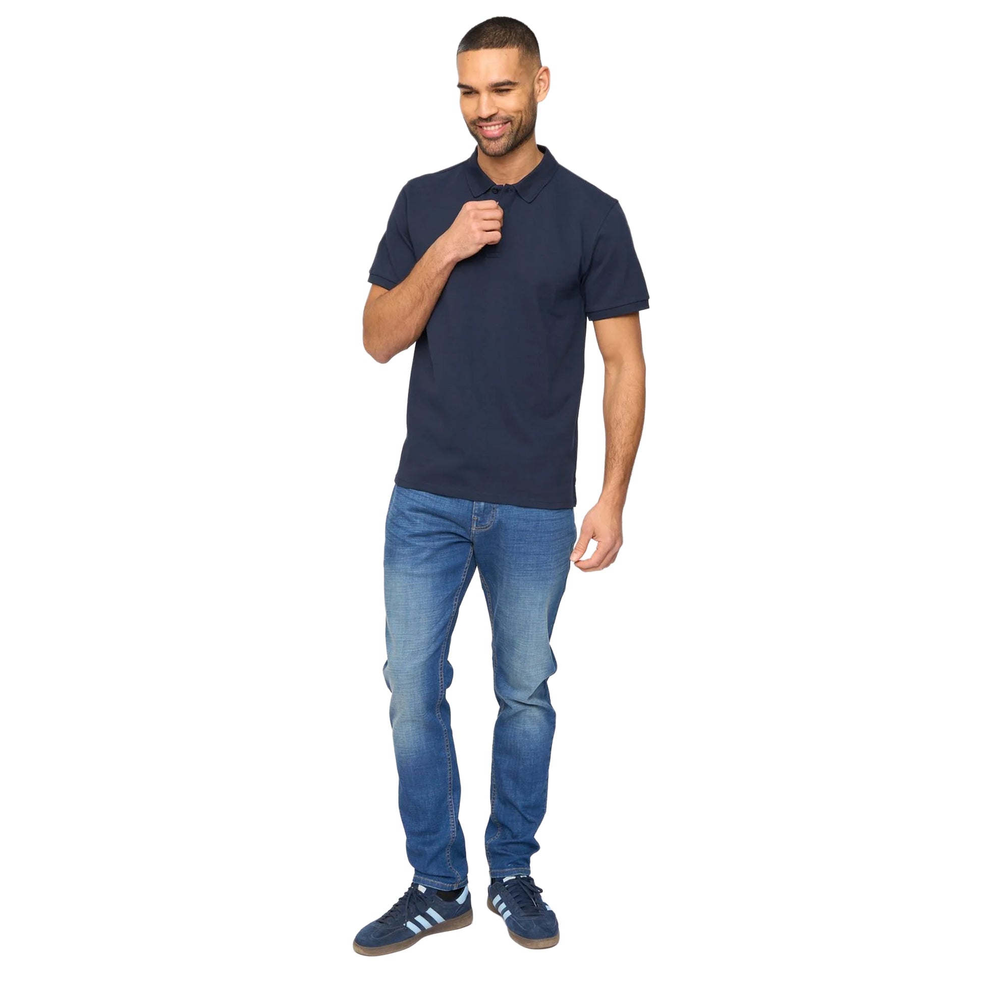 Navy - Side - Bewley & Ritch Mens Morwell Polo Shirt