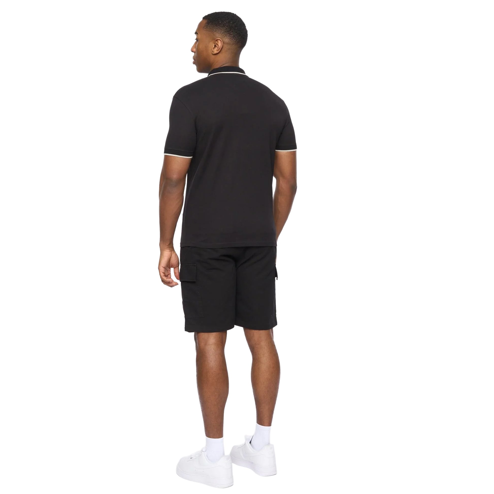 Black - Back - Crosshatch Mens Utilate Polo Shirt