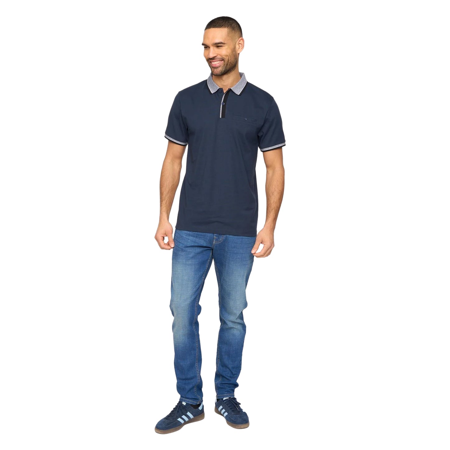 Navy - Side - Bewley & Ritch Mens Eastbrook Polo Shirt