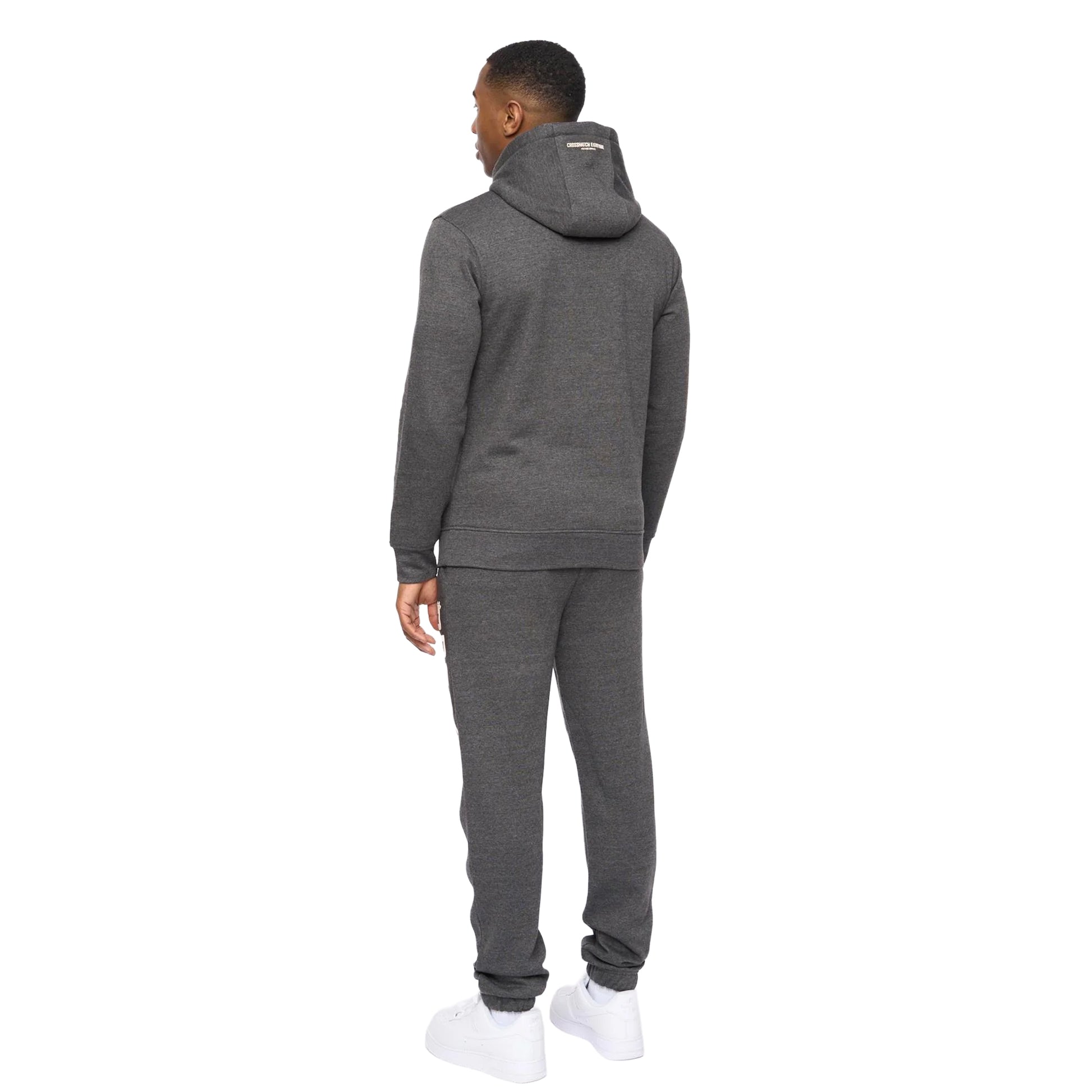 Charcoal Marl - Back - Crosshatch Mens Ellsworth Hoodie