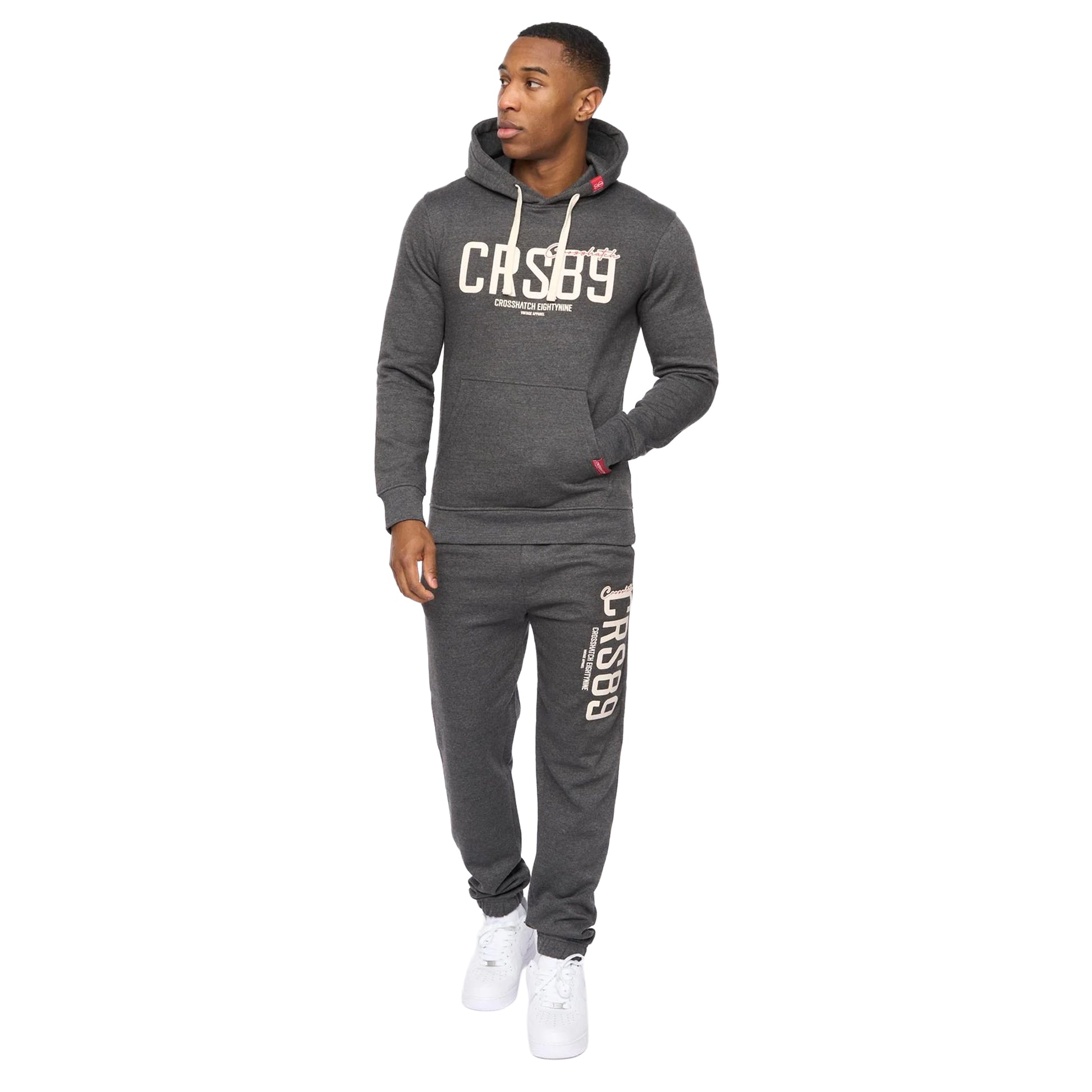 Charcoal Marl - Side - Crosshatch Mens Ellsworth Hoodie