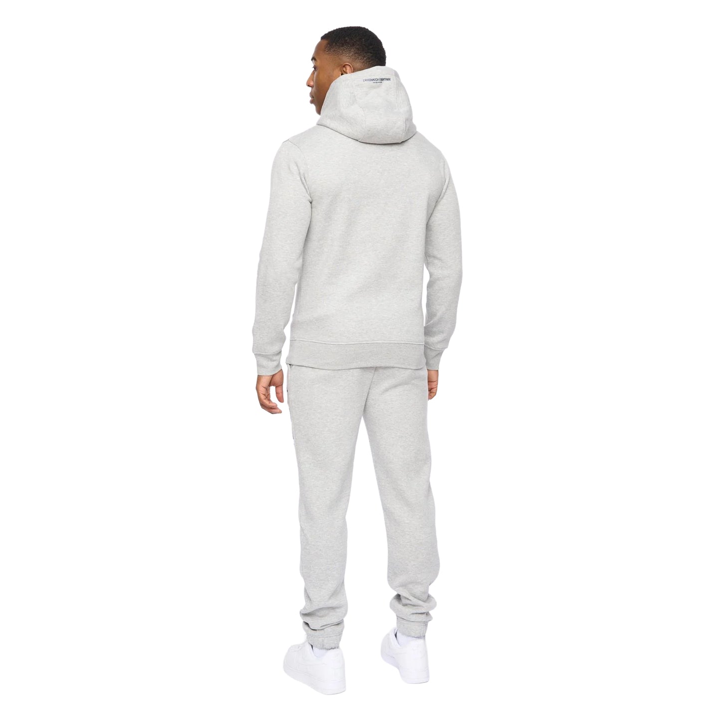 Grey Marl - Back - Crosshatch Mens Ellsworth Hoodie