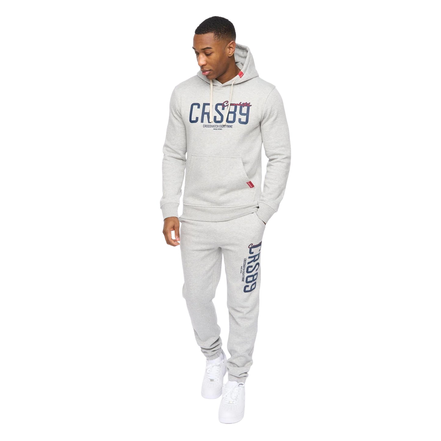 Grey Marl - Side - Crosshatch Mens Ellsworth Hoodie