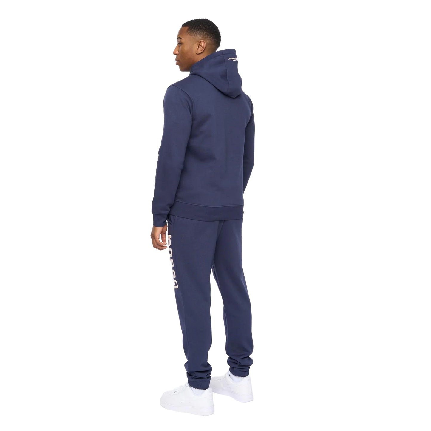 Navy - Back - Crosshatch Mens Ellsworth Hoodie