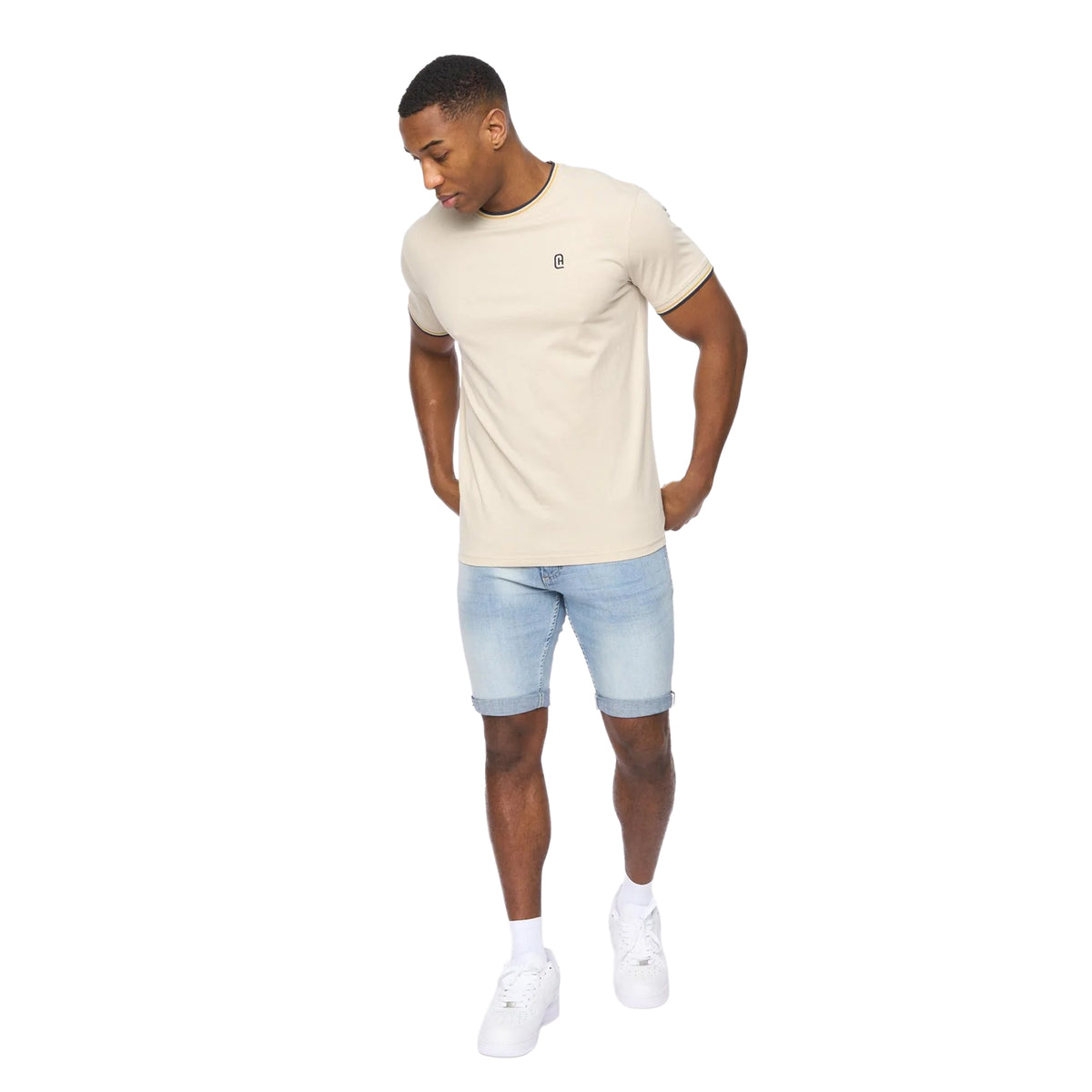 Light Stone - Side - Crosshatch Mens Shellworth T-Shirt