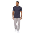 Navy - Side - Crosshatch Mens Shellworth T-Shirt