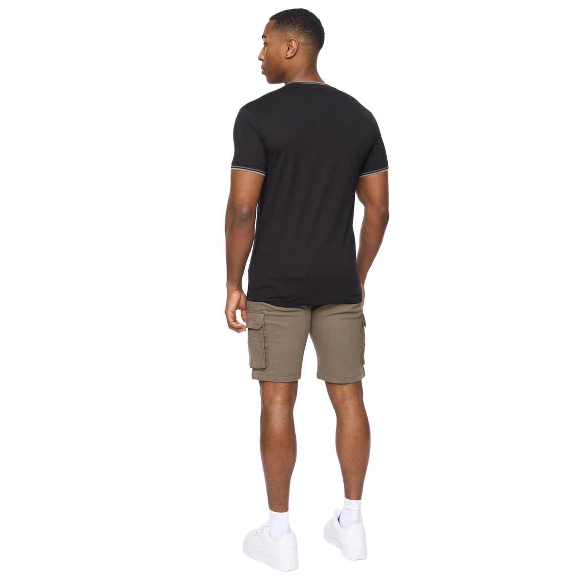 Black - Back - Crosshatch Mens Shellworth T-Shirt