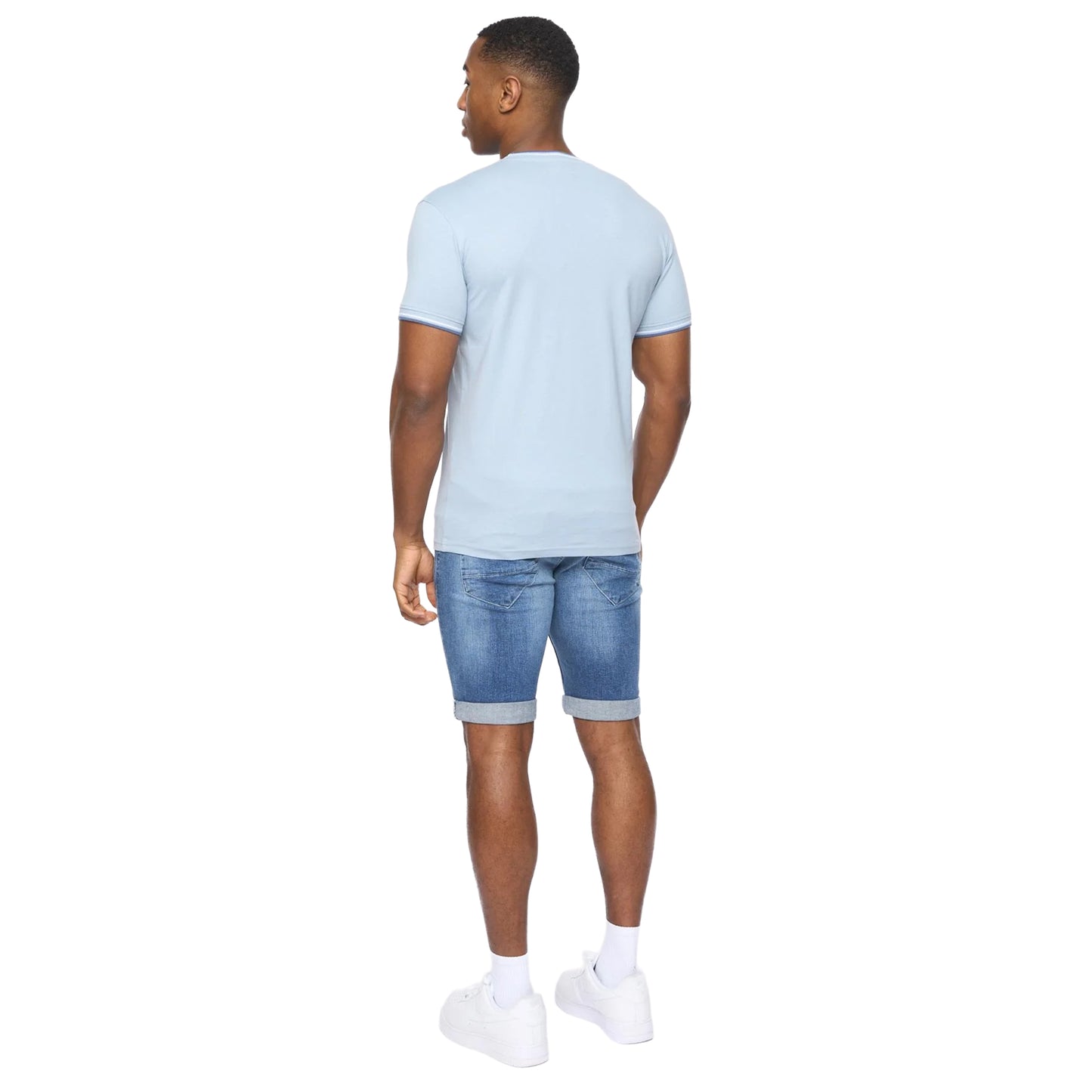 Light Blue - Back - Crosshatch Mens Shellworth T-Shirt