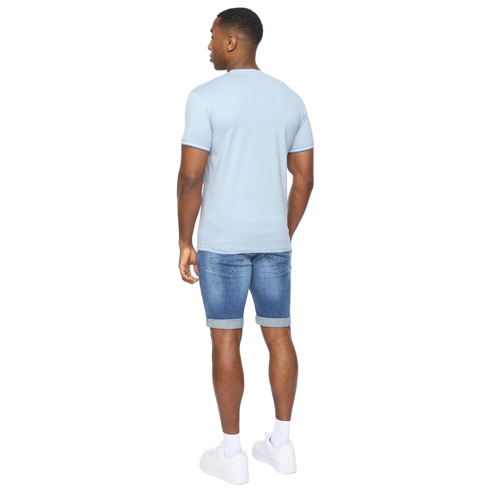 Light Blue - Back - Crosshatch Mens Shellworth T-Shirt