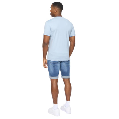 Light Blue - Back - Crosshatch Mens Shellworth T-Shirt
