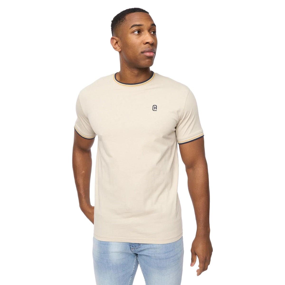 Light Stone - Front - Crosshatch Mens Shellworth T-Shirt