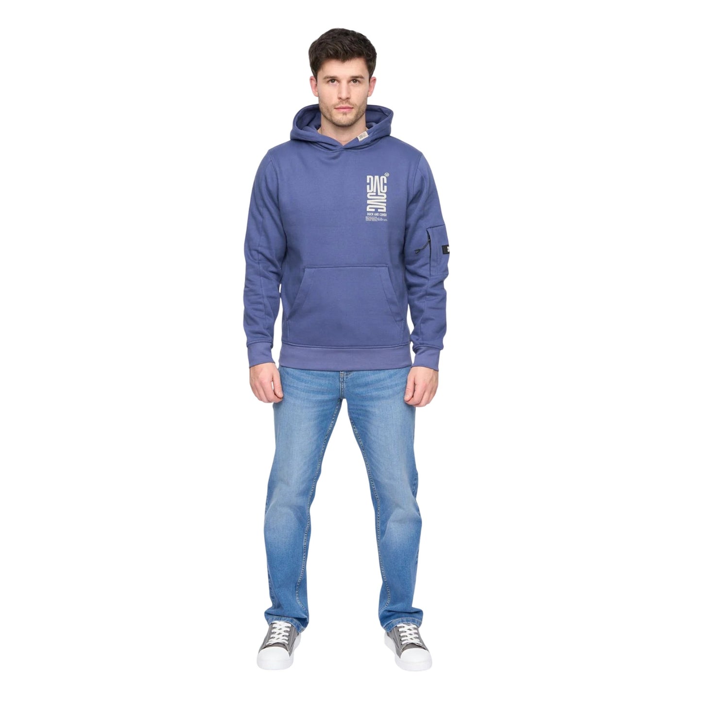 Navy - Side - Duck and Cover Mens Tremake Hoodie