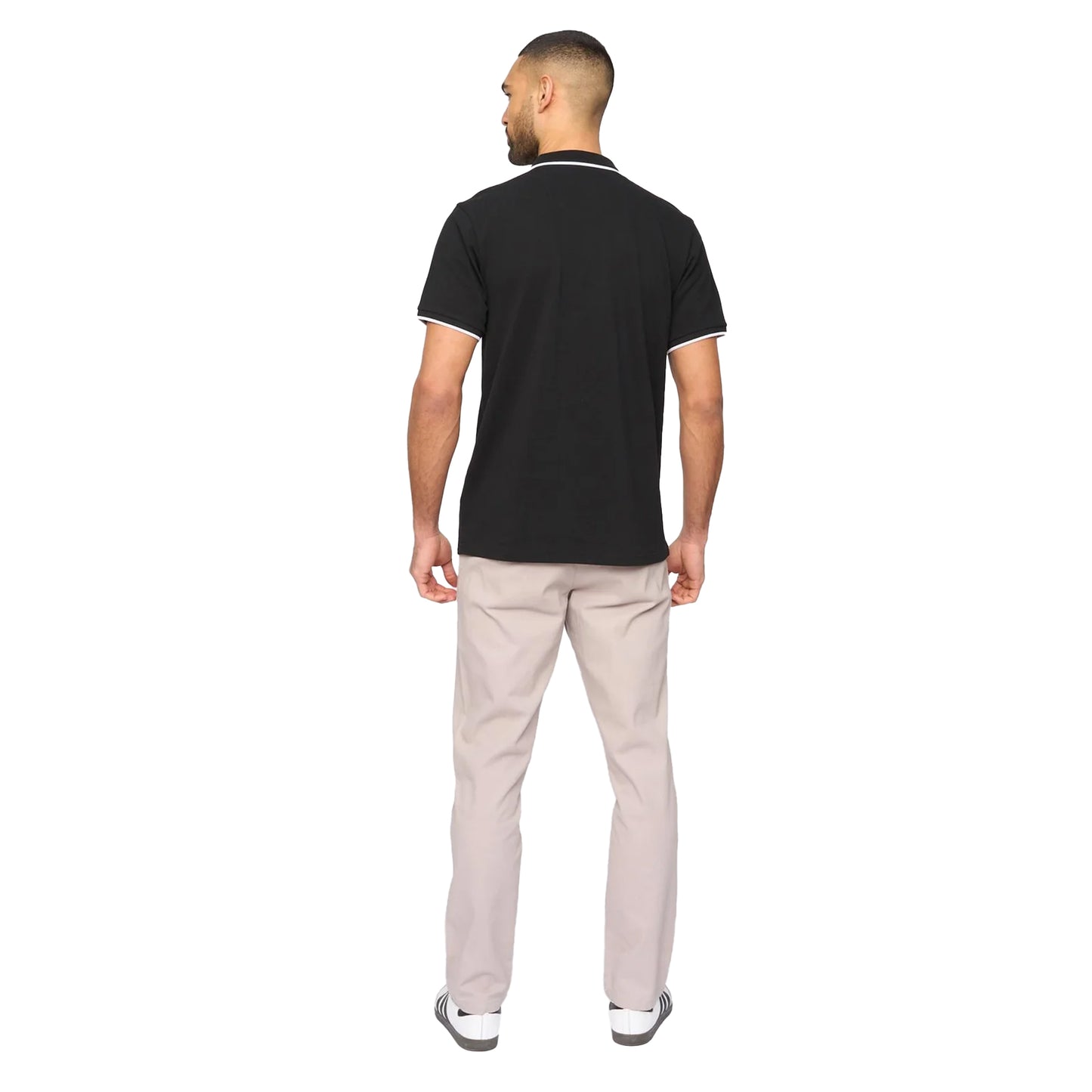 Black - Back - Bewley & Ritch Mens Oakden Front Zip Polo Shirt