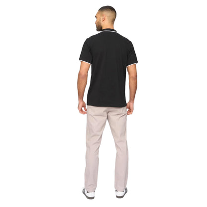 Black - Back - Bewley & Ritch Mens Oakden Front Zip Polo Shirt
