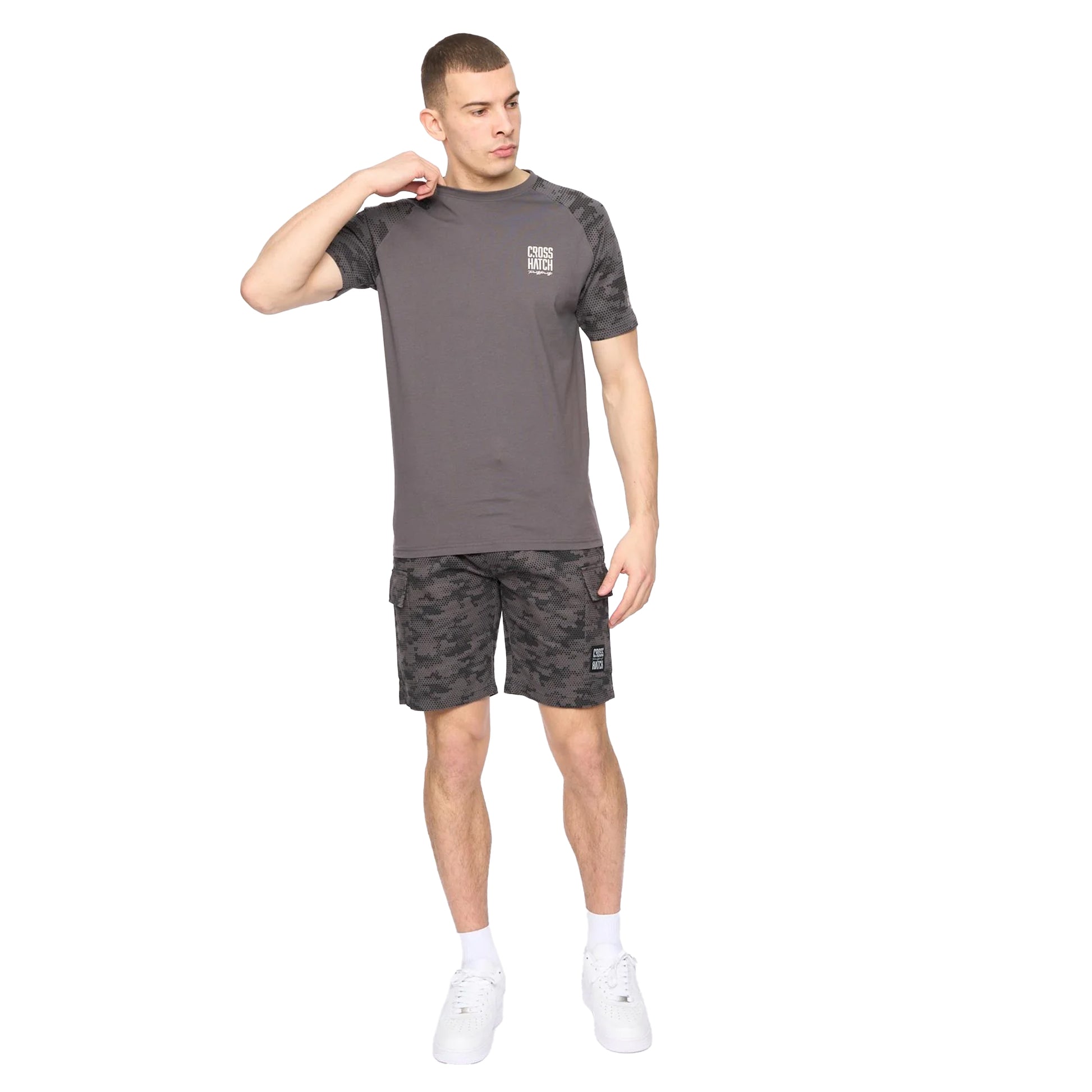 Dark Grey - Side - Crosshatch Mens Janscore T-Shirt