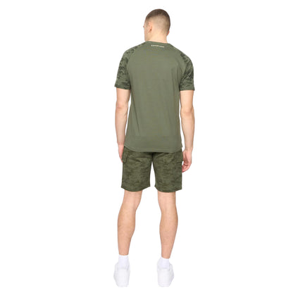Olive - Back - Crosshatch Mens Janscore T-Shirt