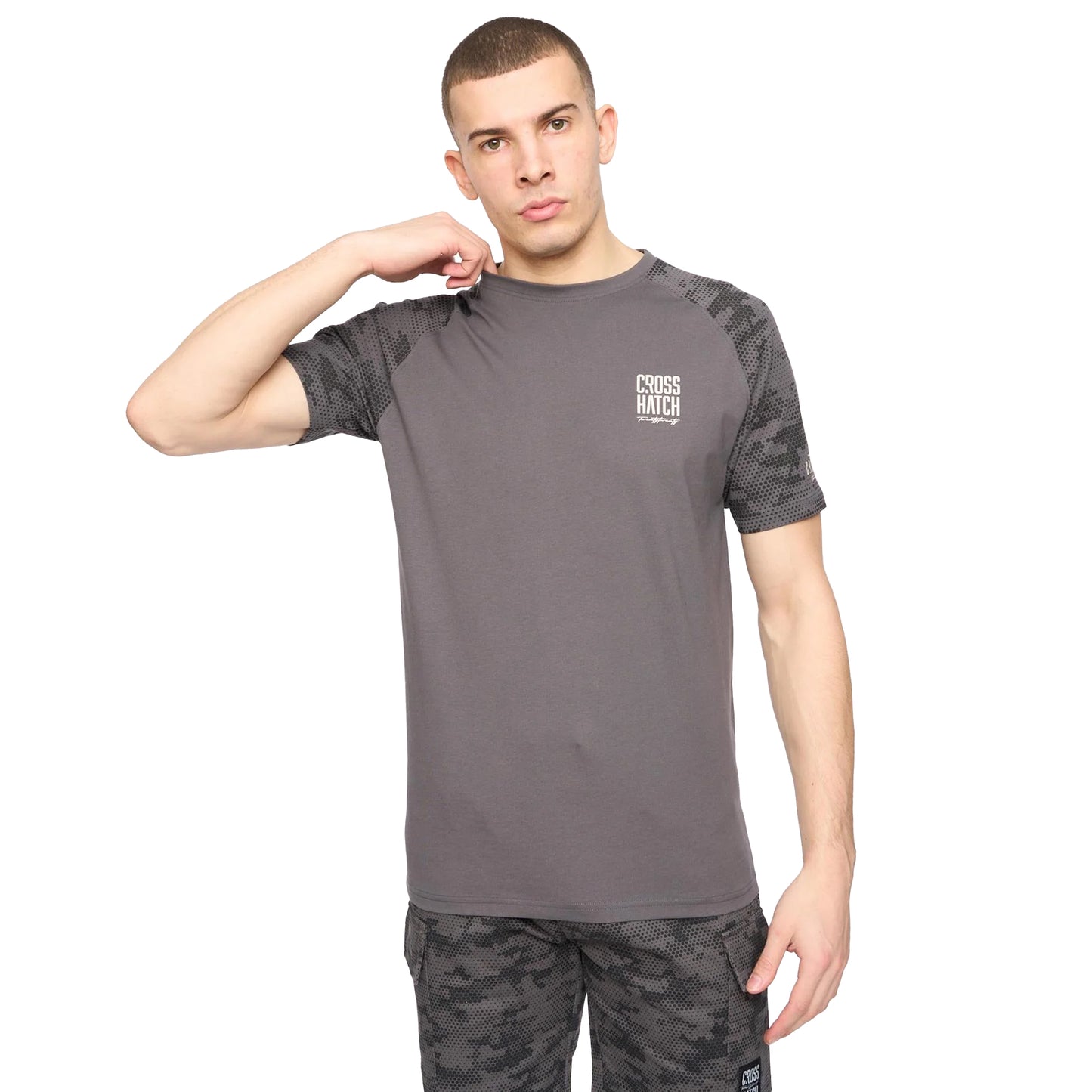 Dark Grey - Front - Crosshatch Mens Janscore T-Shirt