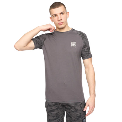 Dark Grey - Front - Crosshatch Mens Janscore T-Shirt
