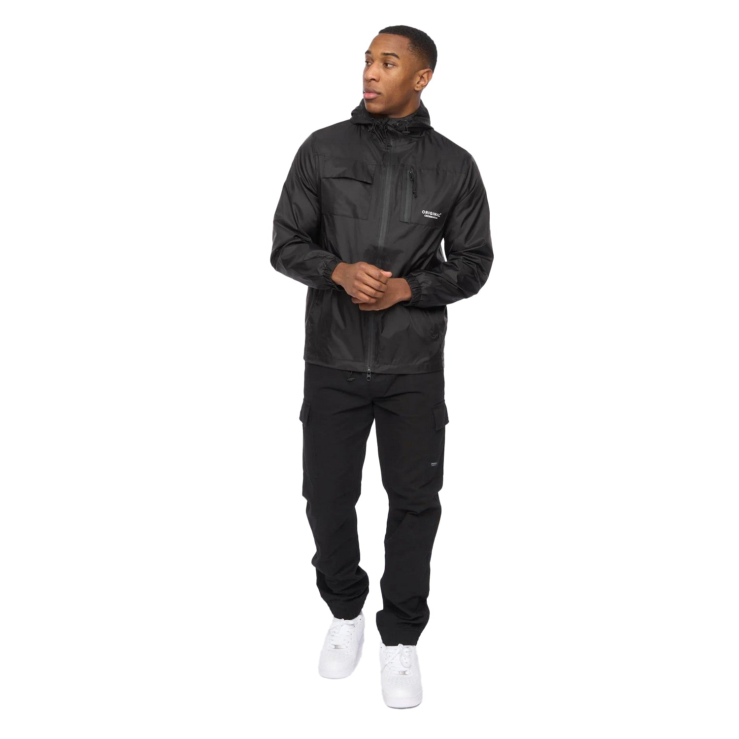 Black - Close up - Crosshatch Mens Utilate Jacket
