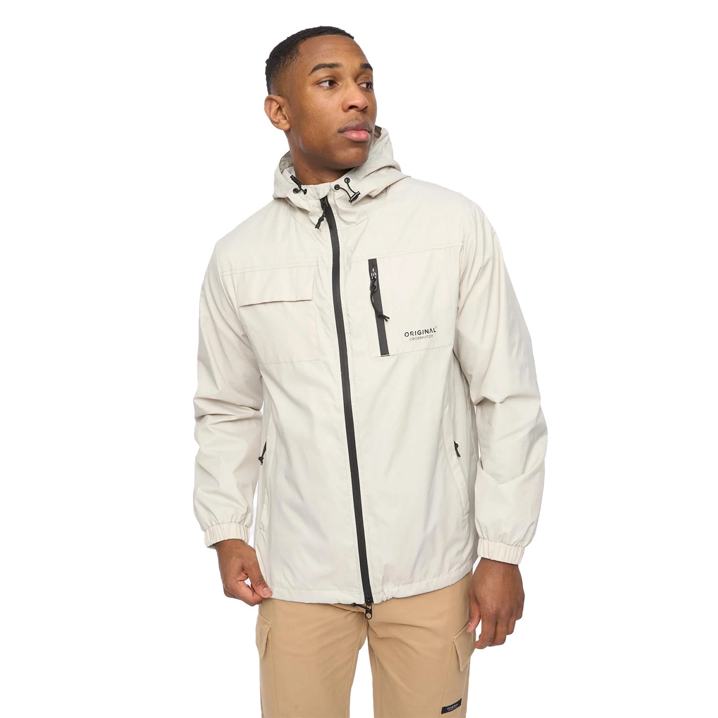 Light Stone - Front - Crosshatch Mens Utilate Jacket