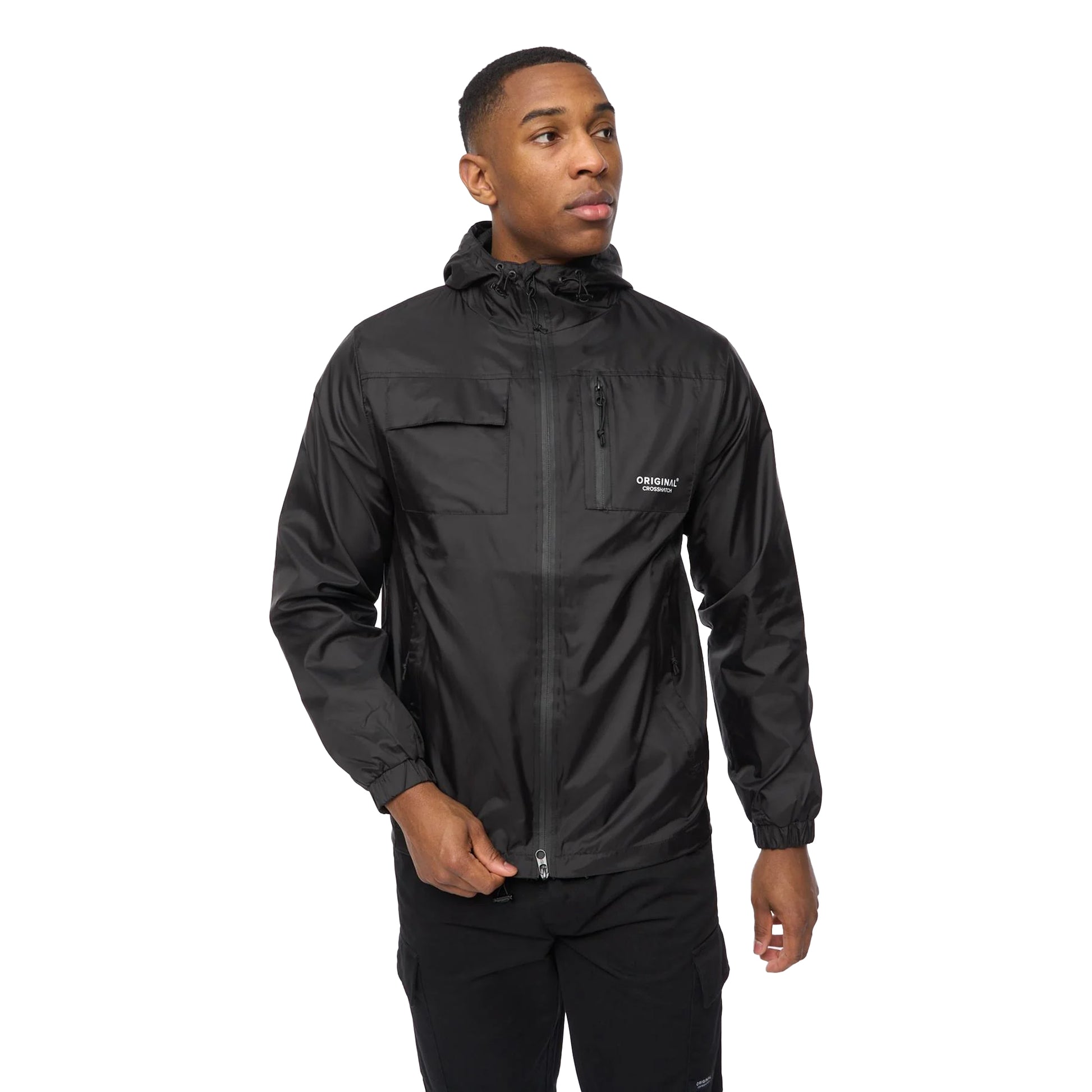 Black - Front - Crosshatch Mens Utilate Jacket