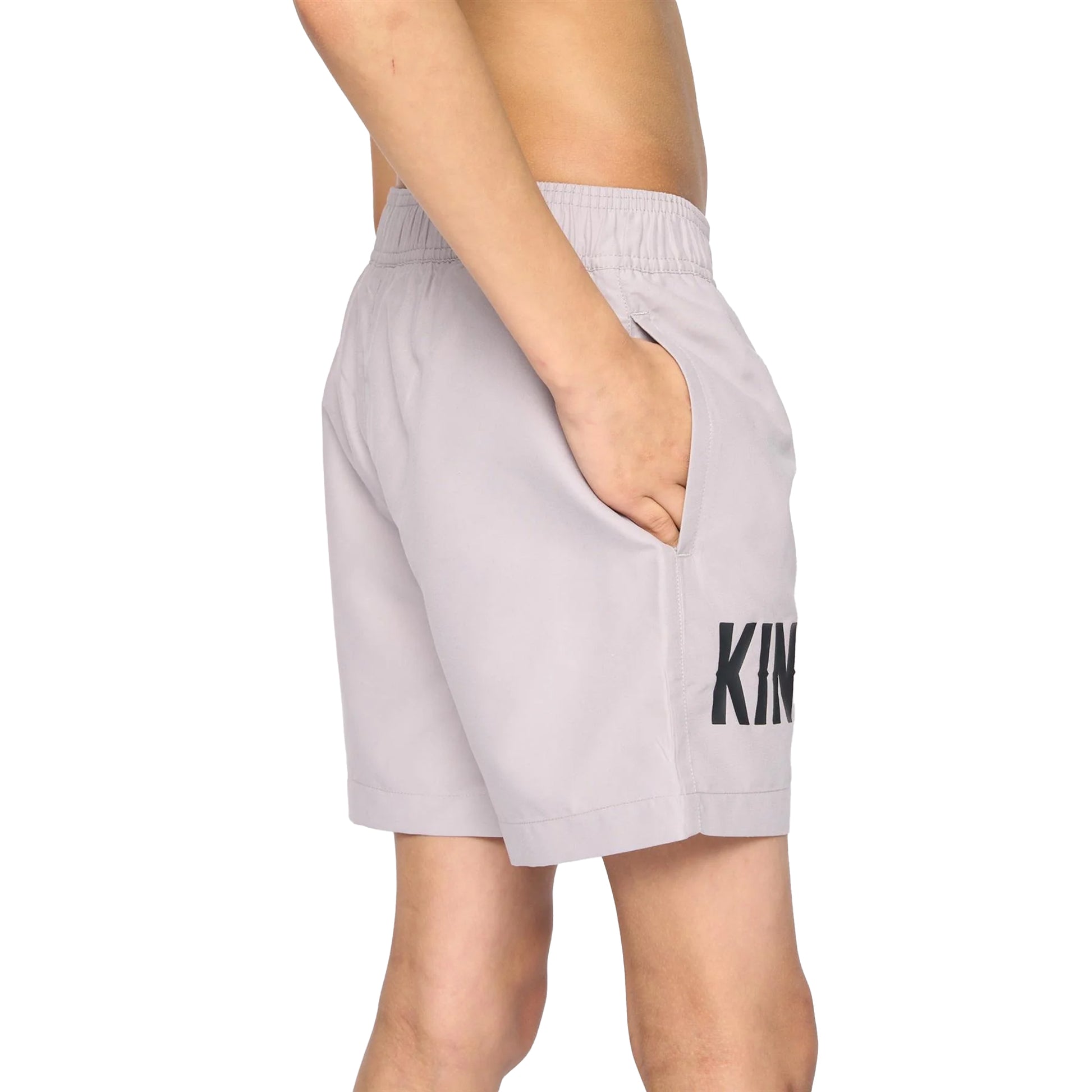 Ash Grey - Back - Kings Will Dream Boys Tagged Swim Shorts