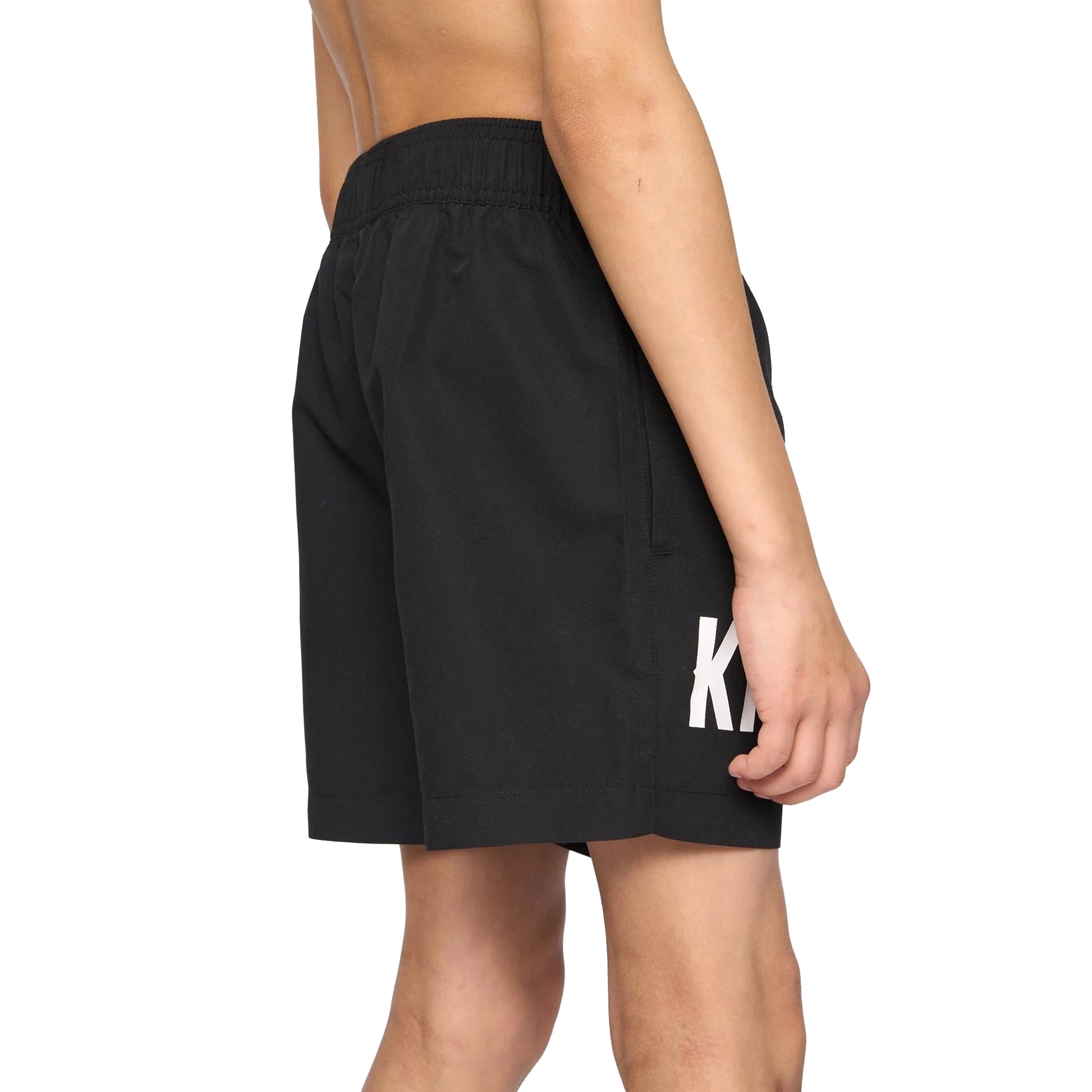 Black - Back - Kings Will Dream Boys Tagged Swim Shorts