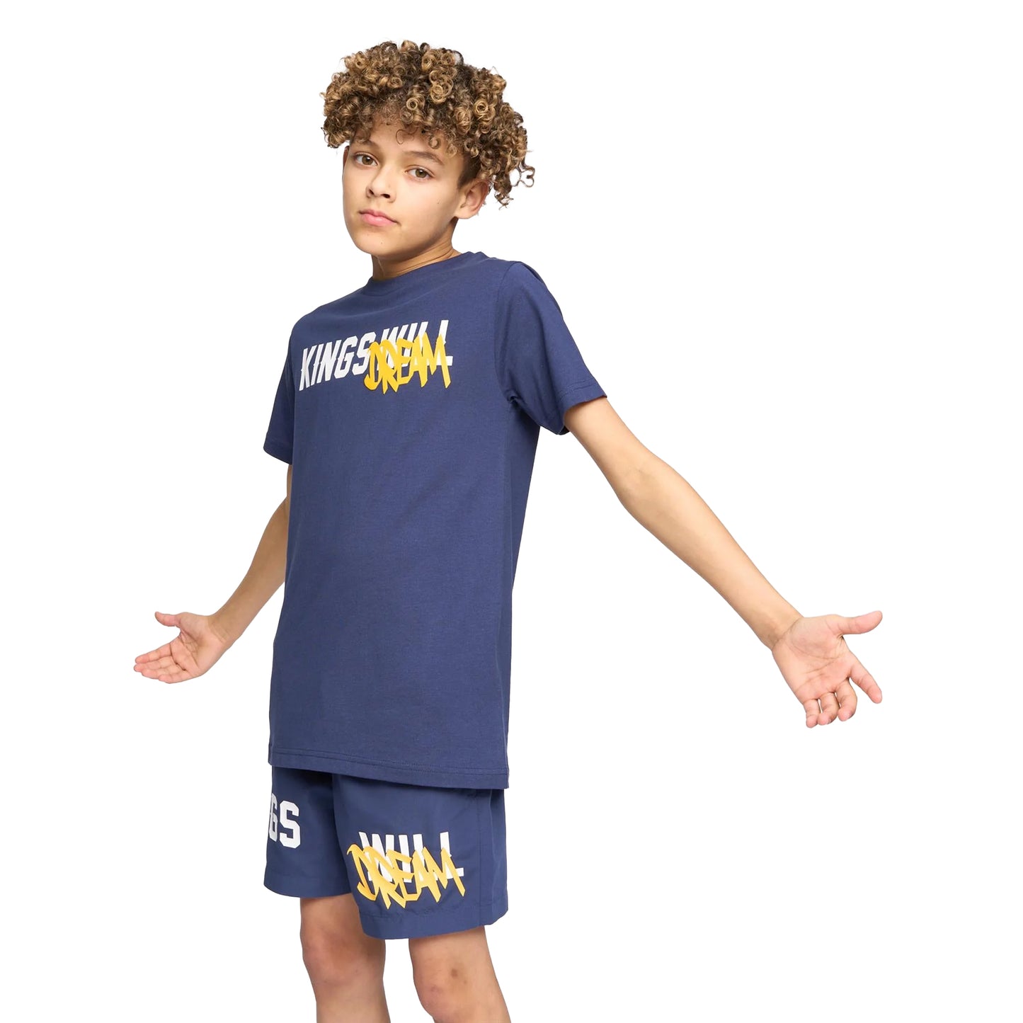 Navy - Side - Kings Will Dream Boys Tagged Swim Shorts