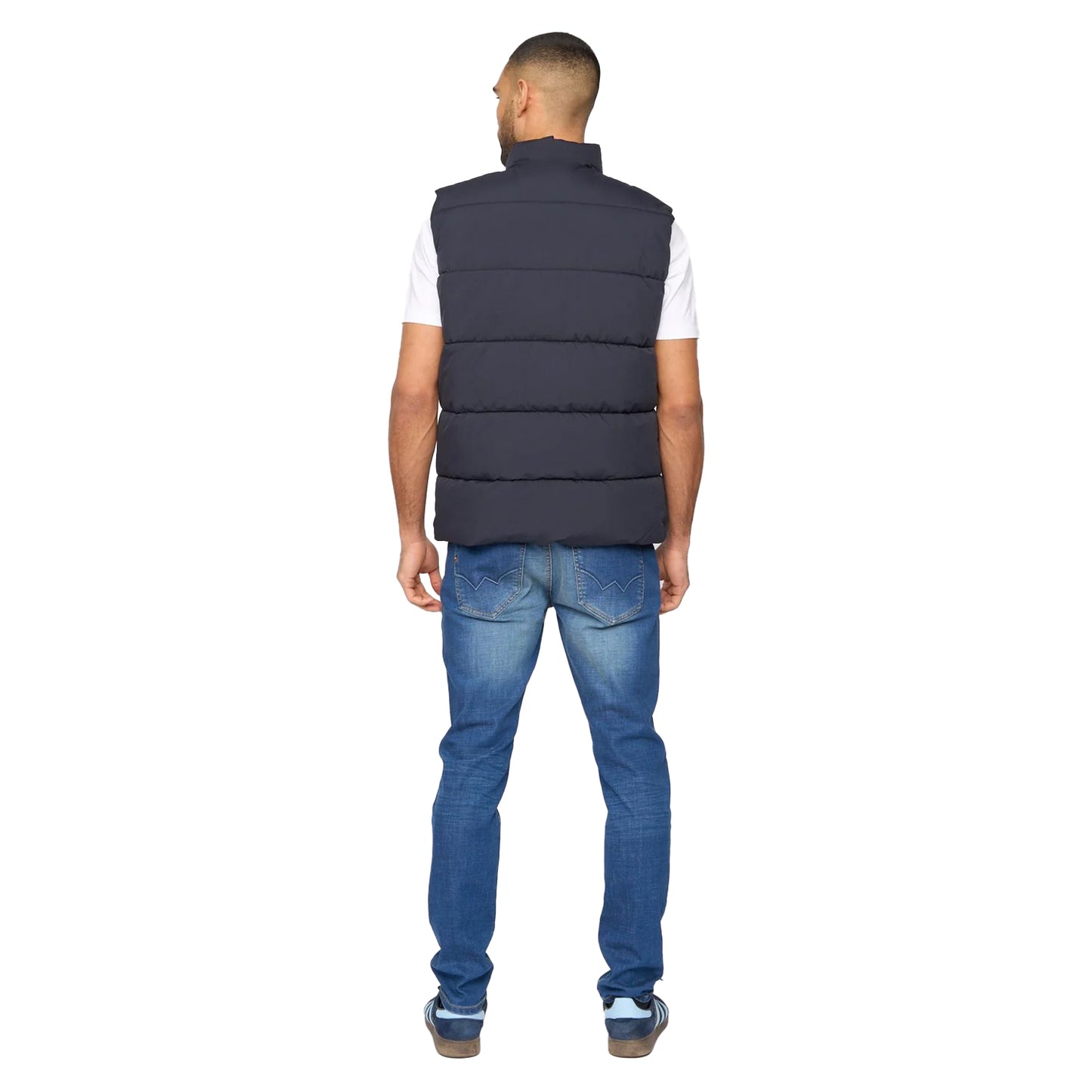 Navy - Back - Bewley & Ritch Mens Stanten Puffer Gilet