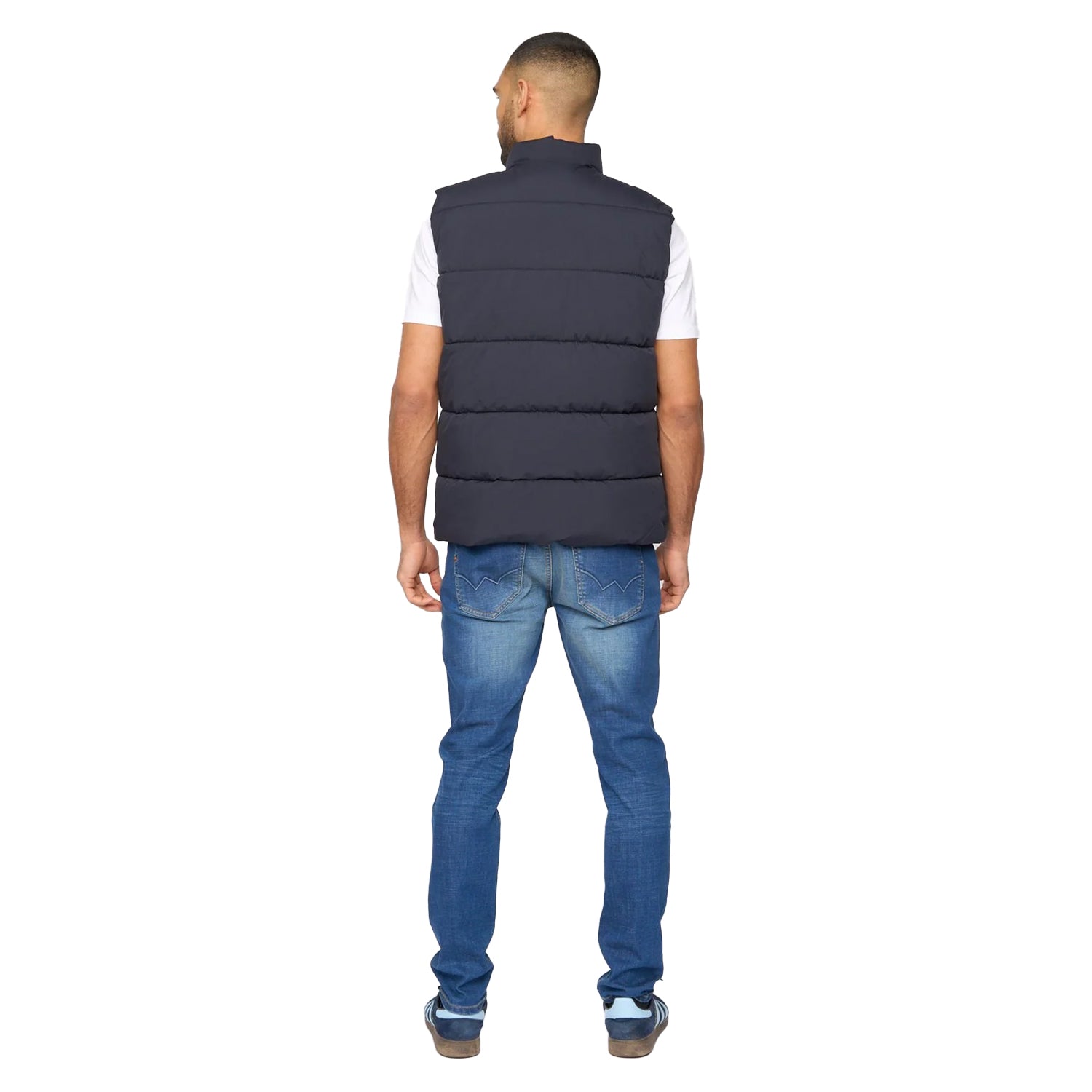 Navy - Back - Bewley & Ritch Mens Stanten Puffer Gilet