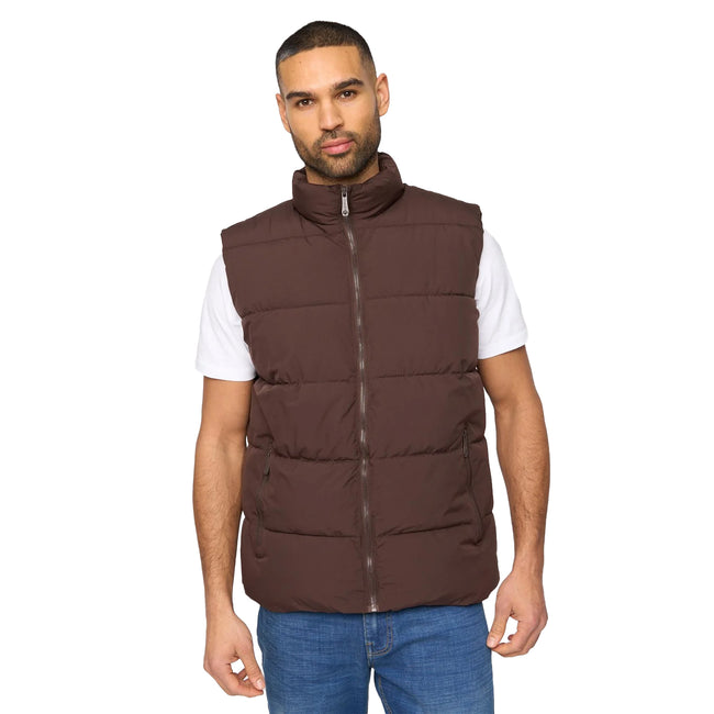 Dark Brown - Front - Bewley & Ritch Mens Stanten Puffer Gilet
