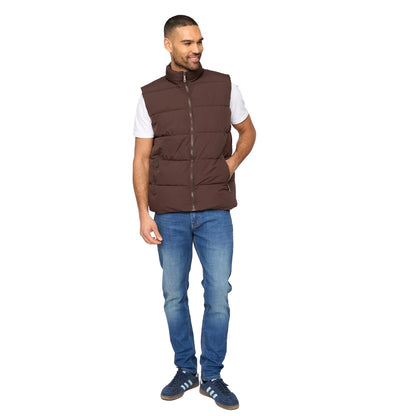 Dark Brown - Side - Bewley & Ritch Mens Stanten Puffer Gilet