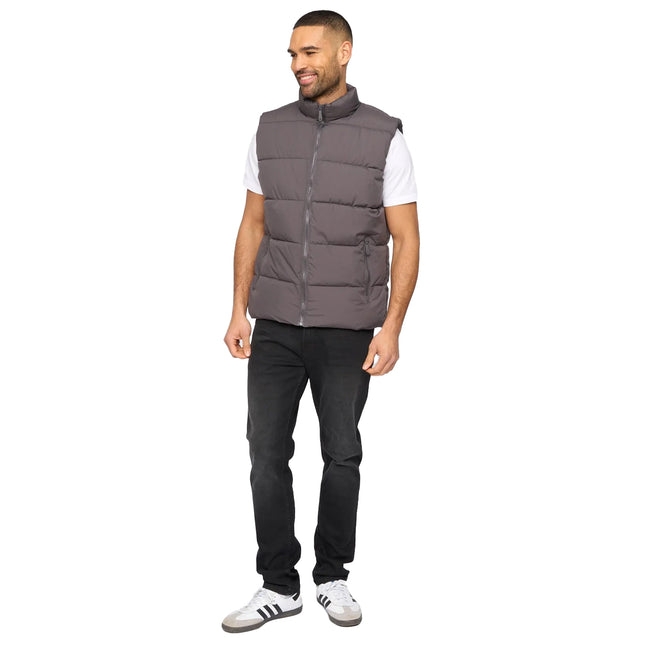 Dark Grey - Side - Bewley & Ritch Mens Stanten Puffer Gilet
