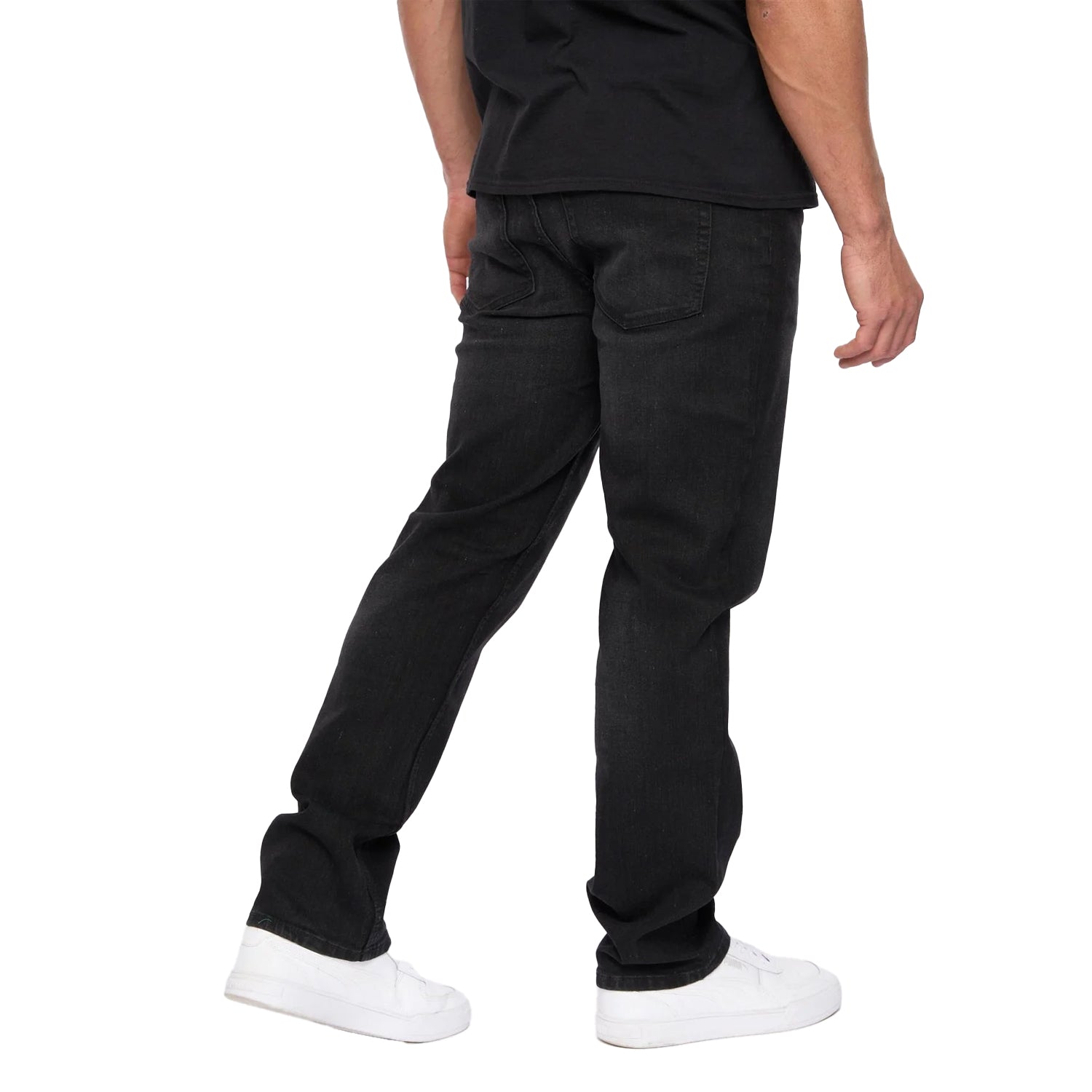 Black Wash - Back - Smith & Jones Mens Nezzy Straight Leg Jeans